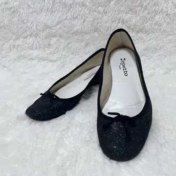 Repetto 레페토 발레 슈즈 38 블랙 라메 플랫슈즈