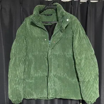 ZARA 코듀로이 퍼프 자켓 그린