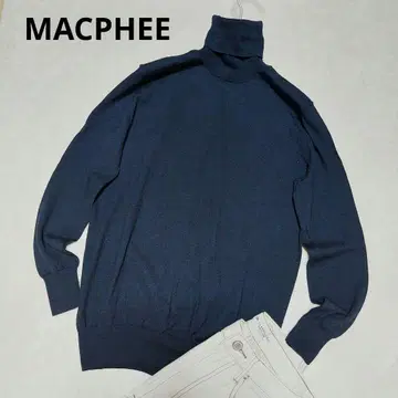 새상품급 MACPHEE 맥피 모 털 터틀넥 니트 얇은 소재 네이비 S