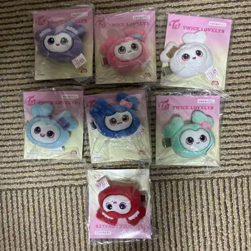 TWICE LOVERYS 봉제 인형 헤어핀 7종 세트 gigo 한정판