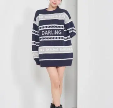 다리치 Darich 스노우 모티브 풀오버 네이비 FREE