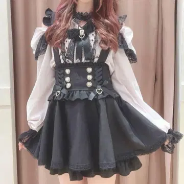 LIZLISA 레이스업 서스펜더 포함 치마바지