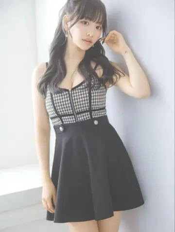 tika 체크 미니 드레스