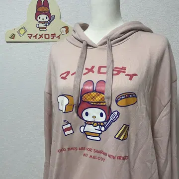 마이멜로디 후드 부착 후드티 핑크 레트로 레어