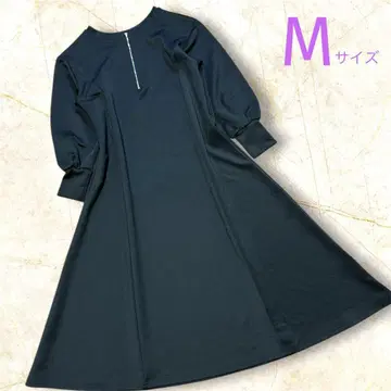 전후 2WAY 하프 지퍼 롱 원피스 블랙