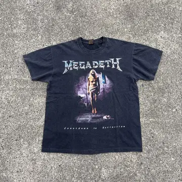 90s 밴드 T셔츠 구제 의류 USA 블랙 메가데스 MEGADETH