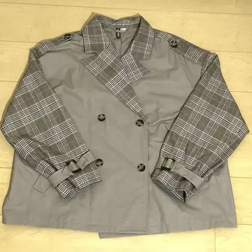 아우터 체크 트렌치코트 H&M