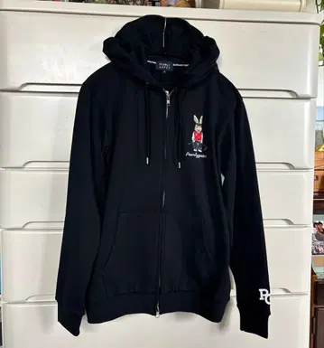 TOP 스판 쭈리 토끼 와펜 다크 네이비 후드티 사이즈 4