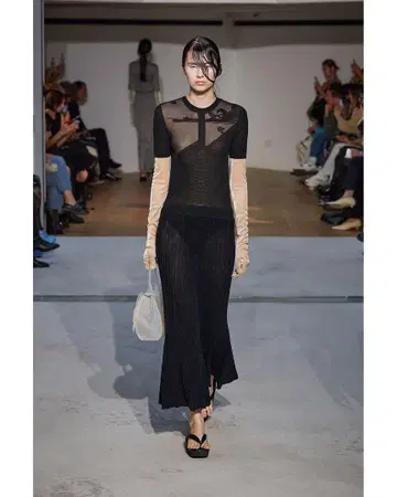 Landscape Graphic Sheer Knitted Dress
