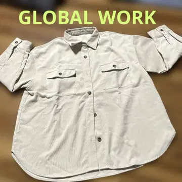 GLOBAL WORK 아이보리 이지케어 코듀로이 셔츠 F
