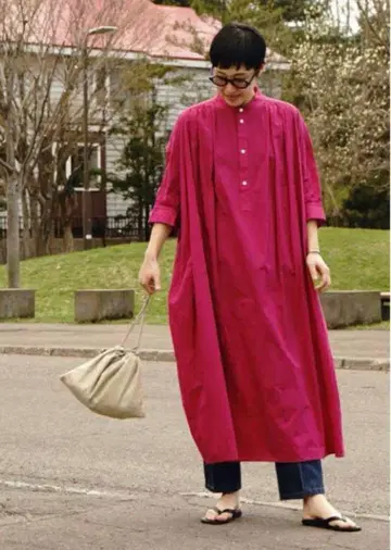 TOUJOURS 투주 23SS Pleated Shirt Dress