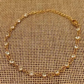 빈티지 골드 지르코니아 체인 팔찌