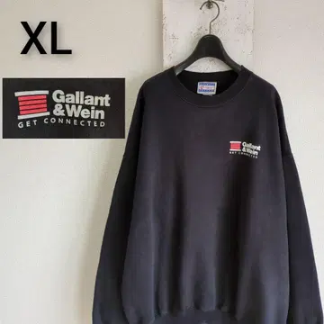 구제 의류 헤인즈 Hanes 맨투맨 기업 로고 프린트 블랙 XL