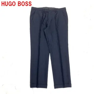 A5991 휴고보스 슬랙스 팬츠 울 실크 체크 네이비 46