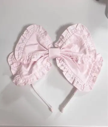 Angelic Pretty 프릴 리본 머리띠 핑크