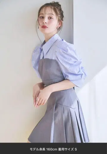 (미사용에 가까움) [ dazzlin ] 레이어드 셔츠 미니 원피스