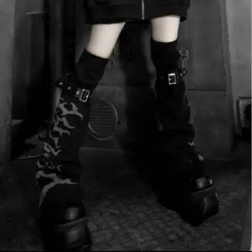 [ 즉시 구매 가능 ] DimMoire 로고 니하이 레그 워머 블랙