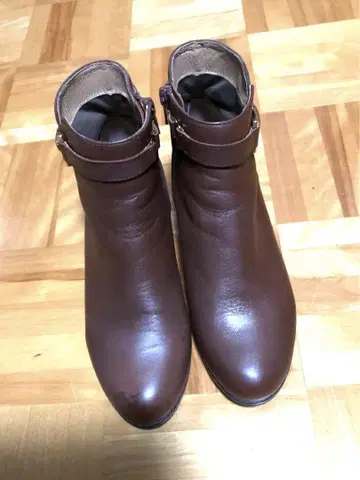 키다리 아저씨 가죽 숏부츠 벨트 탈부착 가능 브라운 23cm