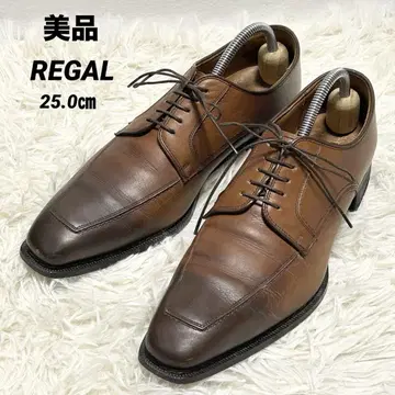 새상품급 REGAL 리 U칩 천연 가죽 신발 브라운 25.0cm