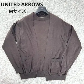 UNITED ARROWS 앙상블 니트 가디건 반팔 라미 브라운