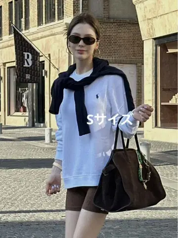 POLO 랄프 로렌 트레이닝복 맨투맨 화이트 남녀 공용 오버 사이즈 S