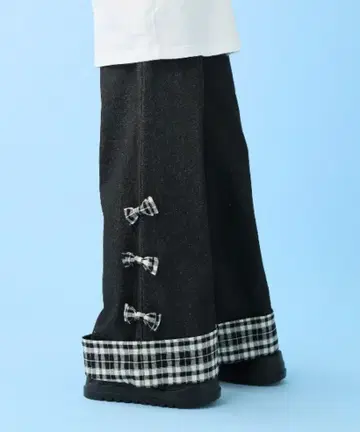 Hauls 하울즈 오리카에시 체크 데님 블랙