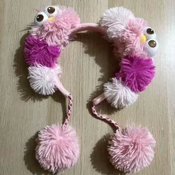 USJ 모피 머리띠 유니버셜 폼폼 세서미 스트릿 핑크