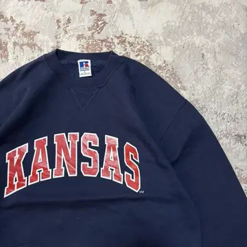 90s USA제 RUSSELL 칼리지 맨투맨 KANSAS