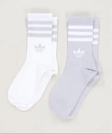 adidas 라메 크루 삭스 S 화이트 x 실버 글리터 라메 2켤레