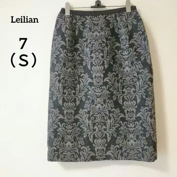 Leilian 레리안 다크 그레이 레이스 플라워 패턴 스커트 7 일본제