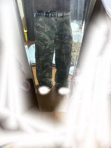 카모플라쥬 카고 팬츠 데님 카모 무늬