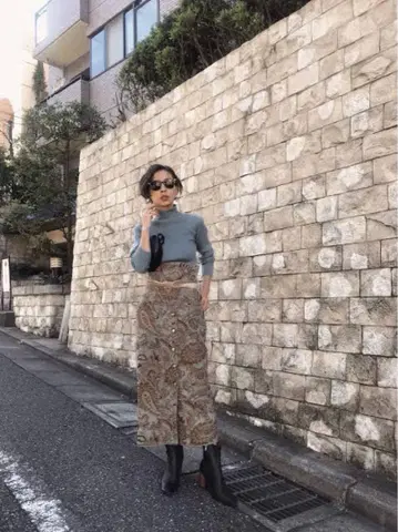 택 포함 새상품 Ameri VINTAGE PAISLEY RUG SKIRT