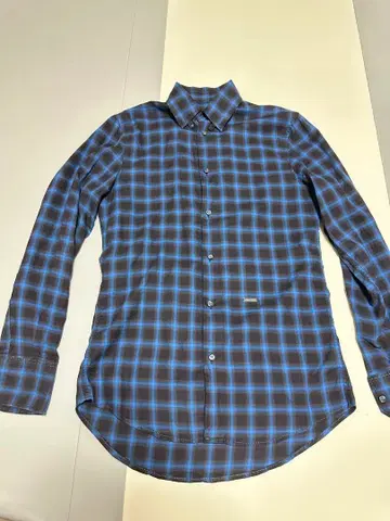 DSQUARED2 긴팔 셔츠 사이즈 42 파랑 브라운 체크