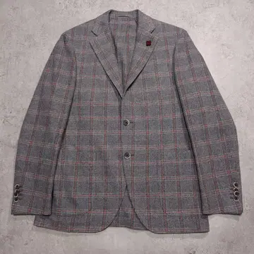 LARDINI 울 체크 자켓 단회전 3버튼 본식 단추 48