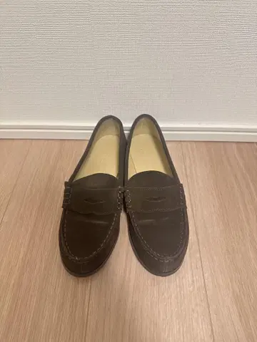 르탈롱 가죽 스웨이드 로퍼 25.0 브라운
