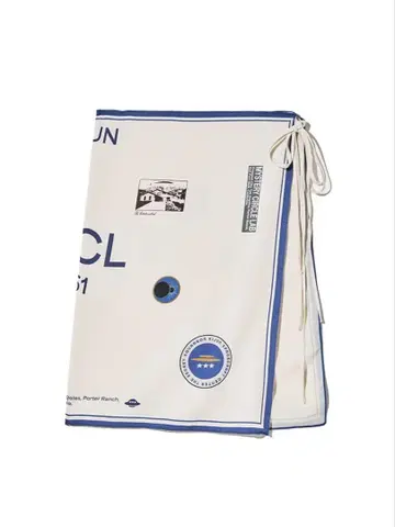 KIJUN 프린트 스카프 아이보리