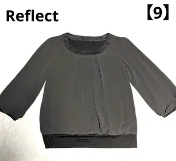 새상품급 Reflect 리플렉트 프릴 쉬폰 블라우스 7부 소매 브라운