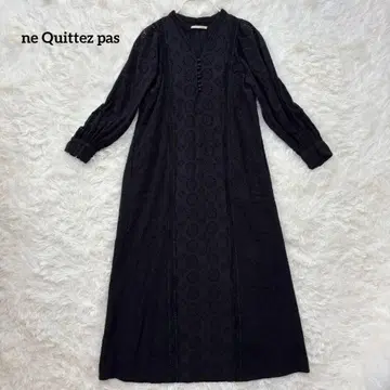 누키테파 ne Quittez pas 코튼 헴라 자수 레이스 원피스