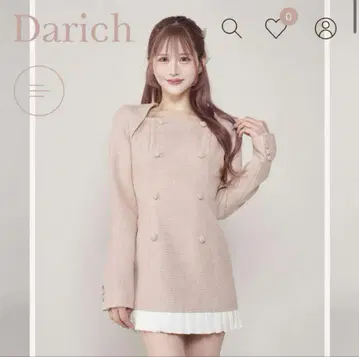 darich 플리츠 도킹 트위드 미니 원피스