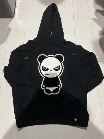 팬더 프린트 블랙 후드티