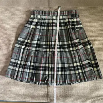스코틀랜드제 GLEN NEVIS 체크 무늬 플리츠 랩스커트