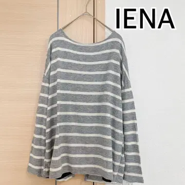 IENA 이에나 긴팔 티셔츠 롱T 보더 그레이