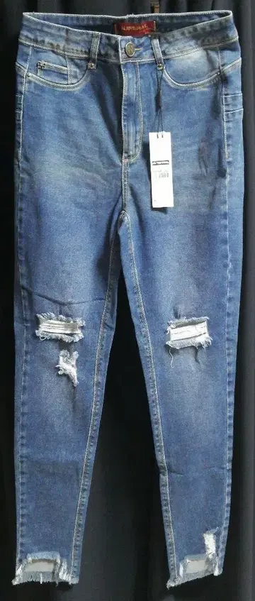 데미지 가공 스키니 데님