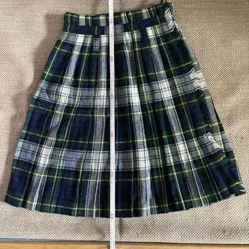 스코틀랜드제 GLEN NEVIS 체크 플리츠 랩스커트