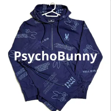 Psycho Bunny 자수 지퍼 후드티 셋업 M
