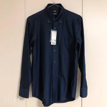 [새상품] UNIQLO 슈퍼 논아이론 슬림핏 네이비 셔츠 S