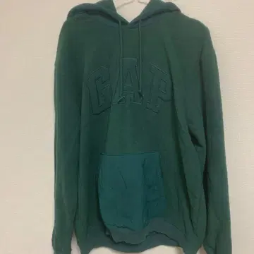 GAP 다크 그린 플리스 후드티 속기모