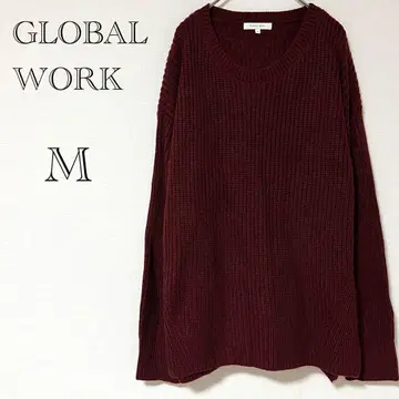 글로벌 워크 리브 스웨터 [ M ] 니트 보르도 사이드 슬립