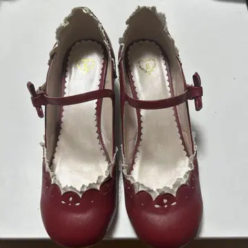 BABY 마리 원 스트랩 슈즈 크림슨