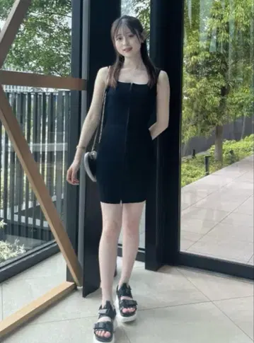 2WAY ZIP 타이트 mini knit OP